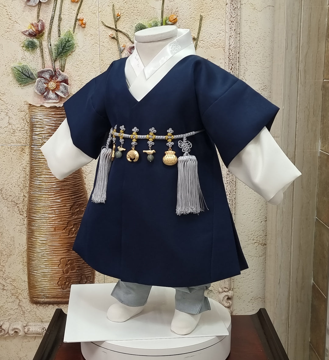 Korean Traditional Boy Baby Hanbok Dol Baikil Party Celebration 100th-10 Ages Navy HGB116