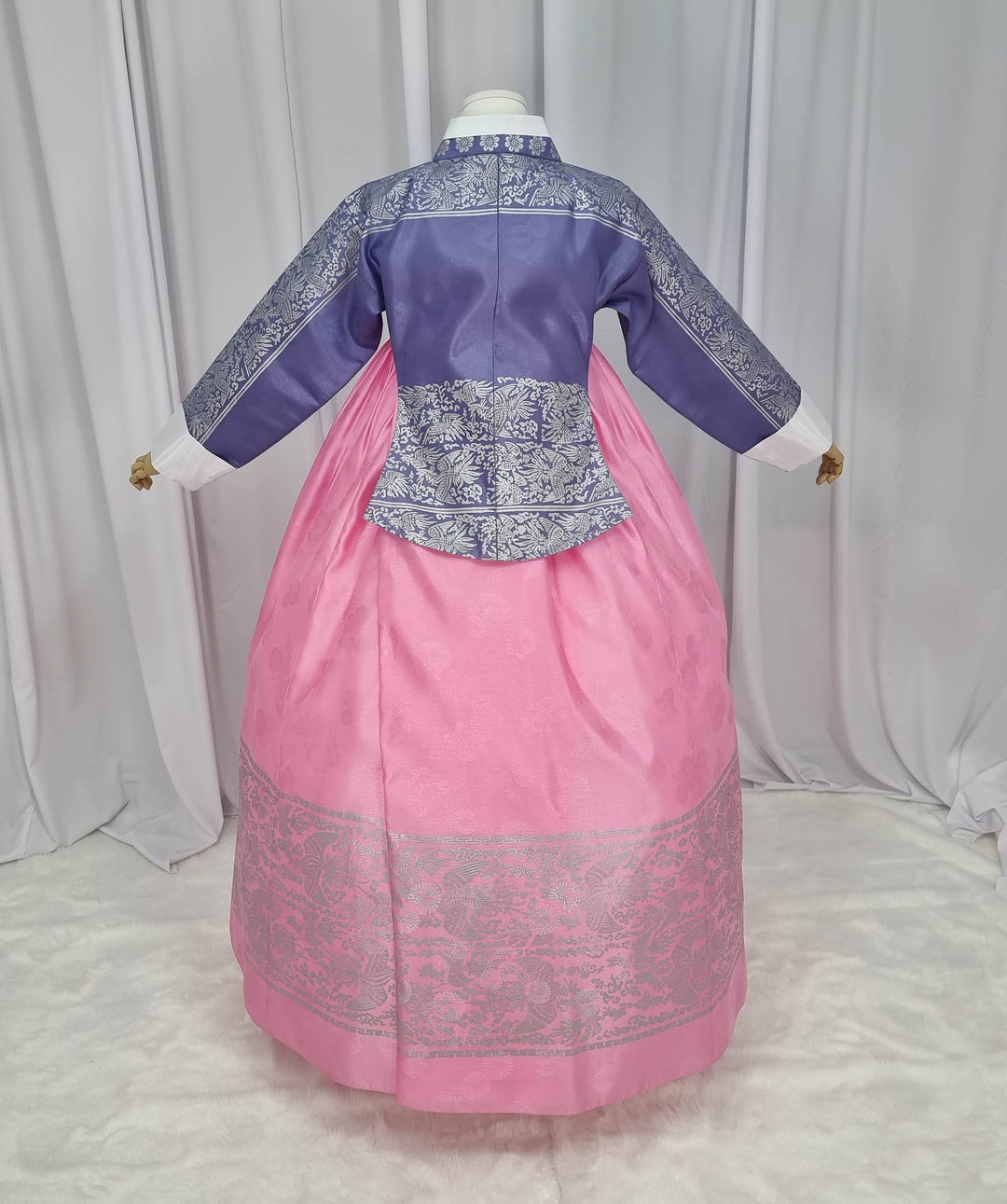 Korean Traditional Woman Personal Custom Hanbok Wedding Party Ceremony High Quality Print Dangui 당의 Queen Princess Design Hanbok Violet Pink OSW142