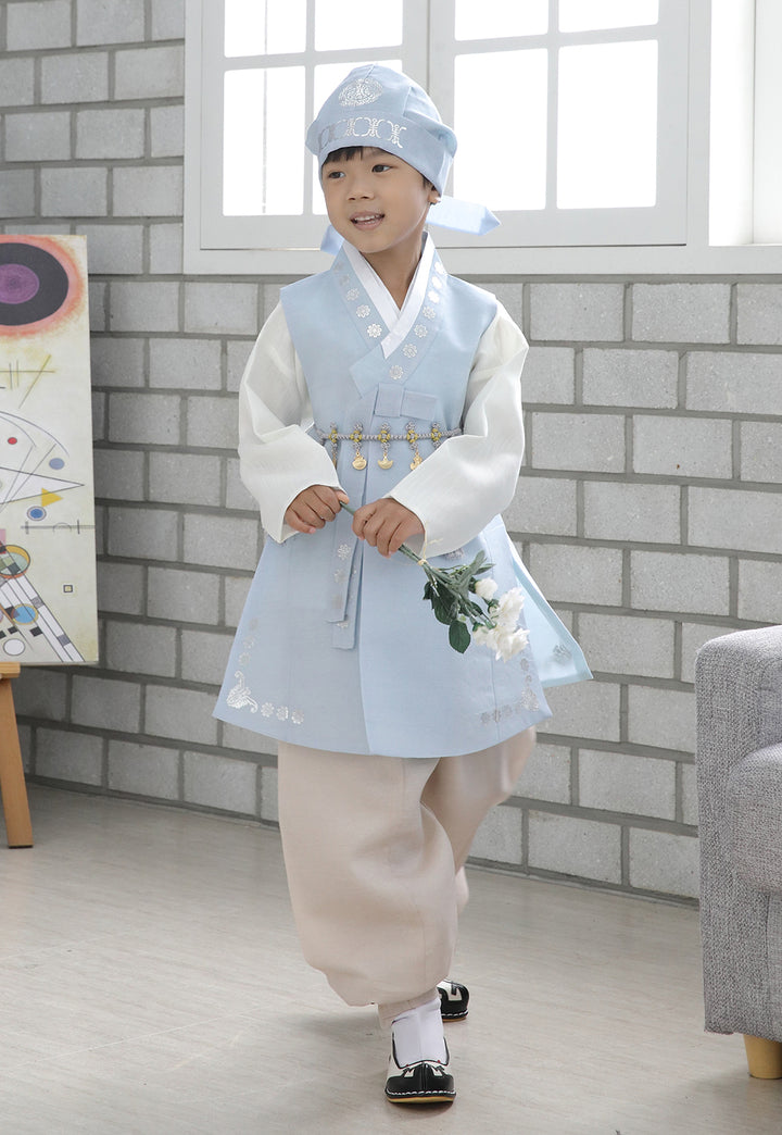 Korean Traditional Boy Baby Hanbok Dol Baikil Party Celebration 100th Days 1st Birthday 1–10 Years Light Blue DDB130