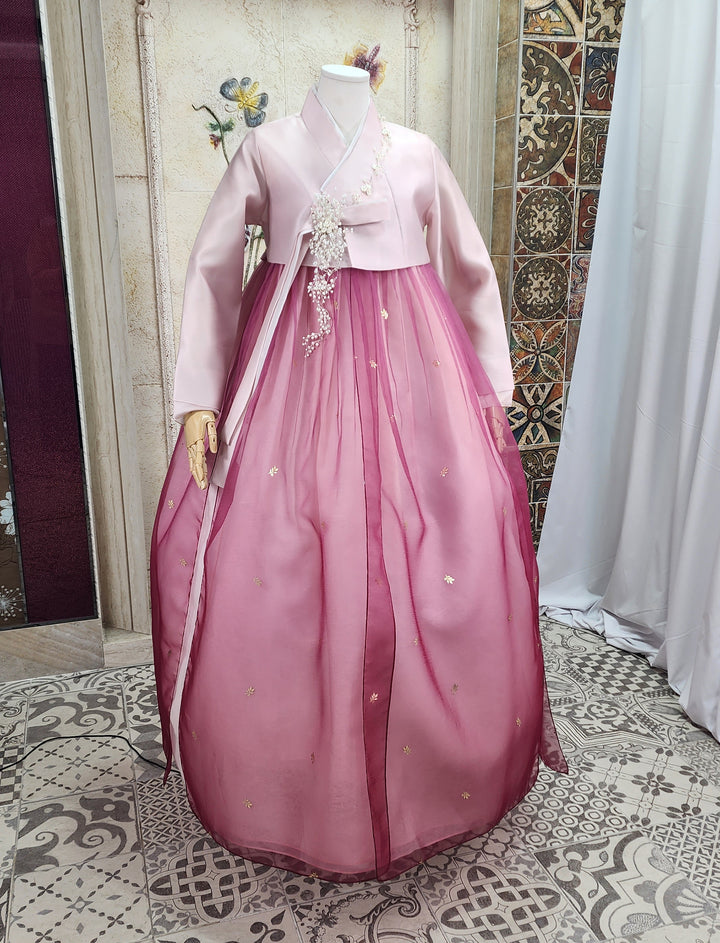 Korean Traditional Woman Personal Custom Hanbok Wedding Party Ceremony Pink 311