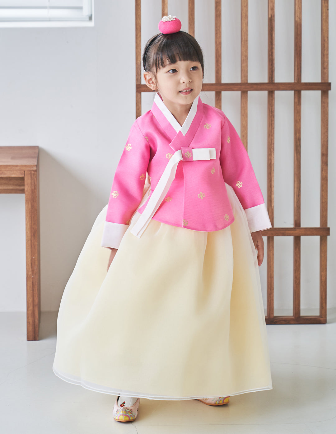 Hanbok Girl Baby Korea Traditional Clothing Set First Birthday Celebration Party 100th Birth Celebration 1-10 years Pink Yellow