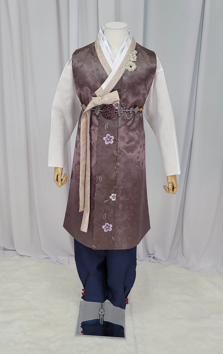 Korean Traditional Man Male Personal Custom Brown Hanbok&nbsp; Wedding Party Ceremony OSM149