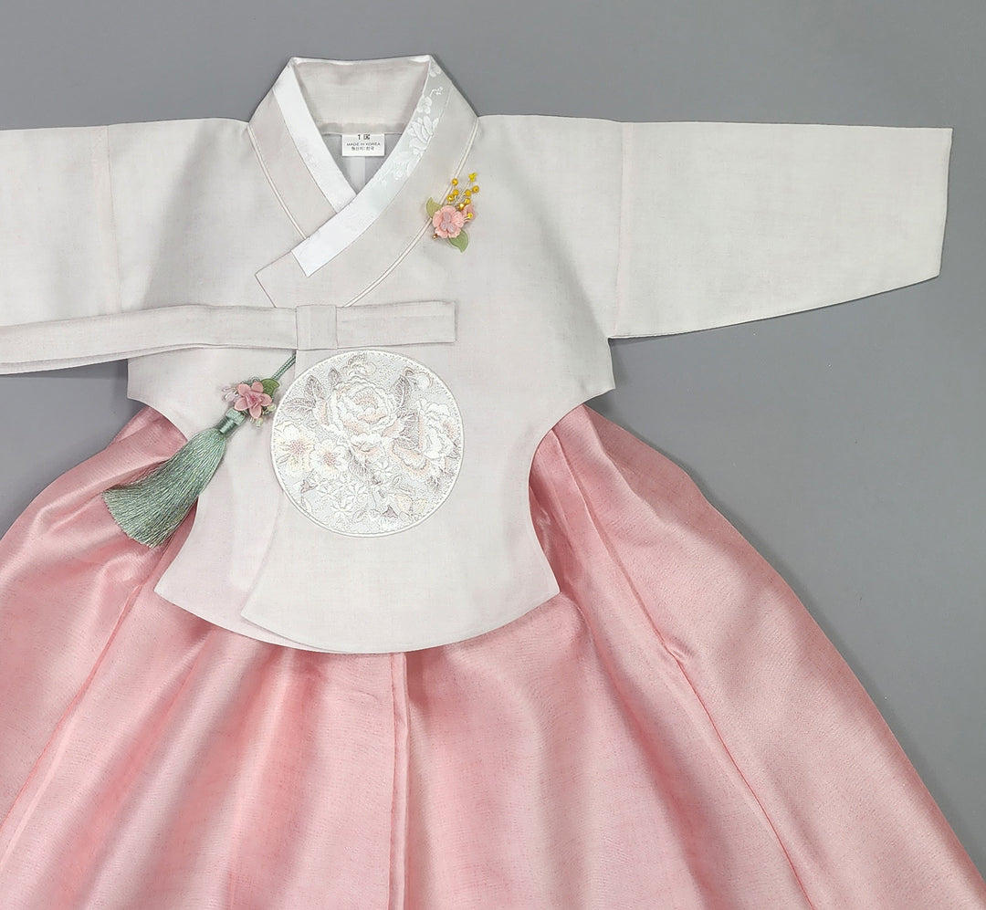 Hanbok Girl Baby Korea Traditional Clothing Set First Birthday Celebration Party 100th Birth Celebration 1–15 years Ivory Pink