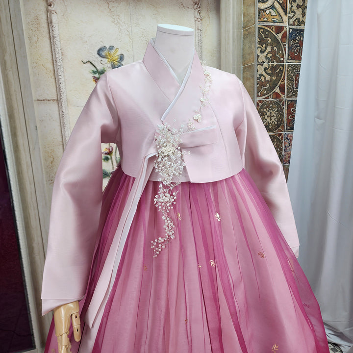 Korean Traditional Woman Personal Custom Hanbok Wedding Party Ceremony Pink 311