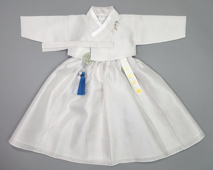 Hanbok Girl Baby Korea Traditional Clothing Set First Birthday Celebration Party 100th Birth1–15 years Ivory HG107