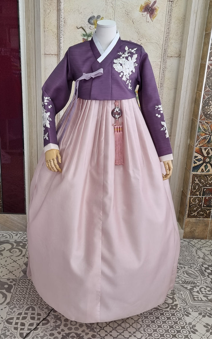 Korean Traditional Woman Personal Custom Hanbok Wedding Party Ceremony Purple Pink Hanbok Skirt Mom Grandmom Hanbok OSW139