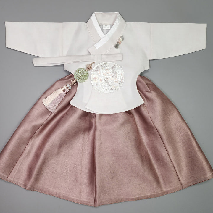 Hanbok Girl Baby Korea Traditional Clothing Set First Birthday Celebration Party 100th Birth Celebration 1–15 years Ivory Brown