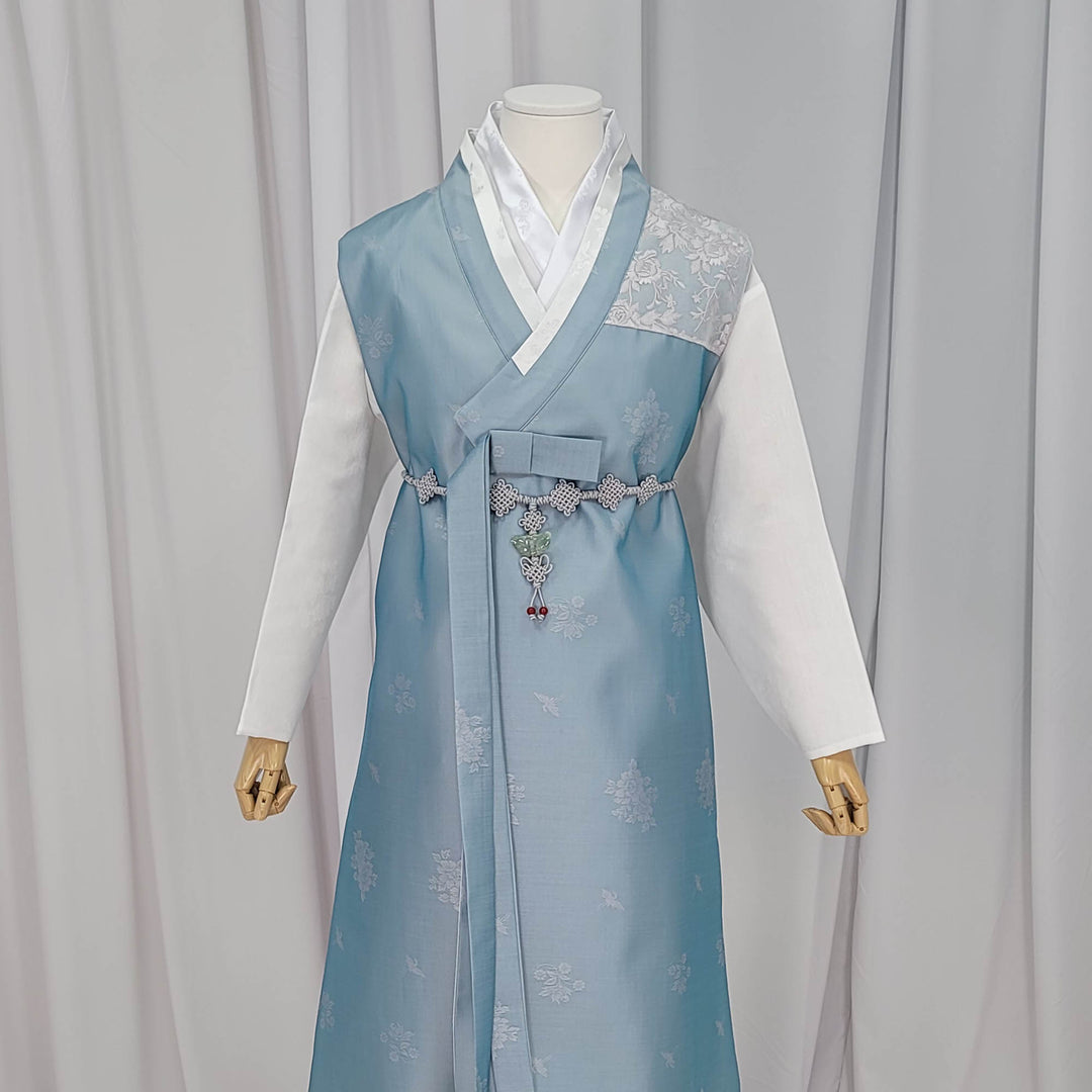 Korean Traditional Man Male Personal Custom Hanbok&nbsp; Light Blue Dad Son Couple Wedding Party Ceremony OSM150