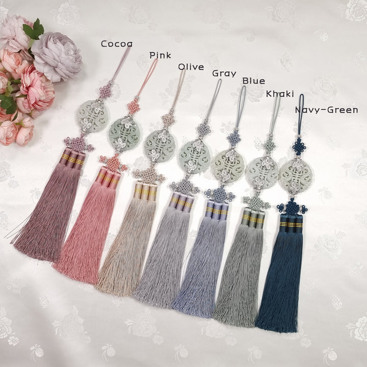 Hanbok Accessory Norigae 노리개 Baby Girl Boy Ornament Real Jade Tassel 35 cm JTN112