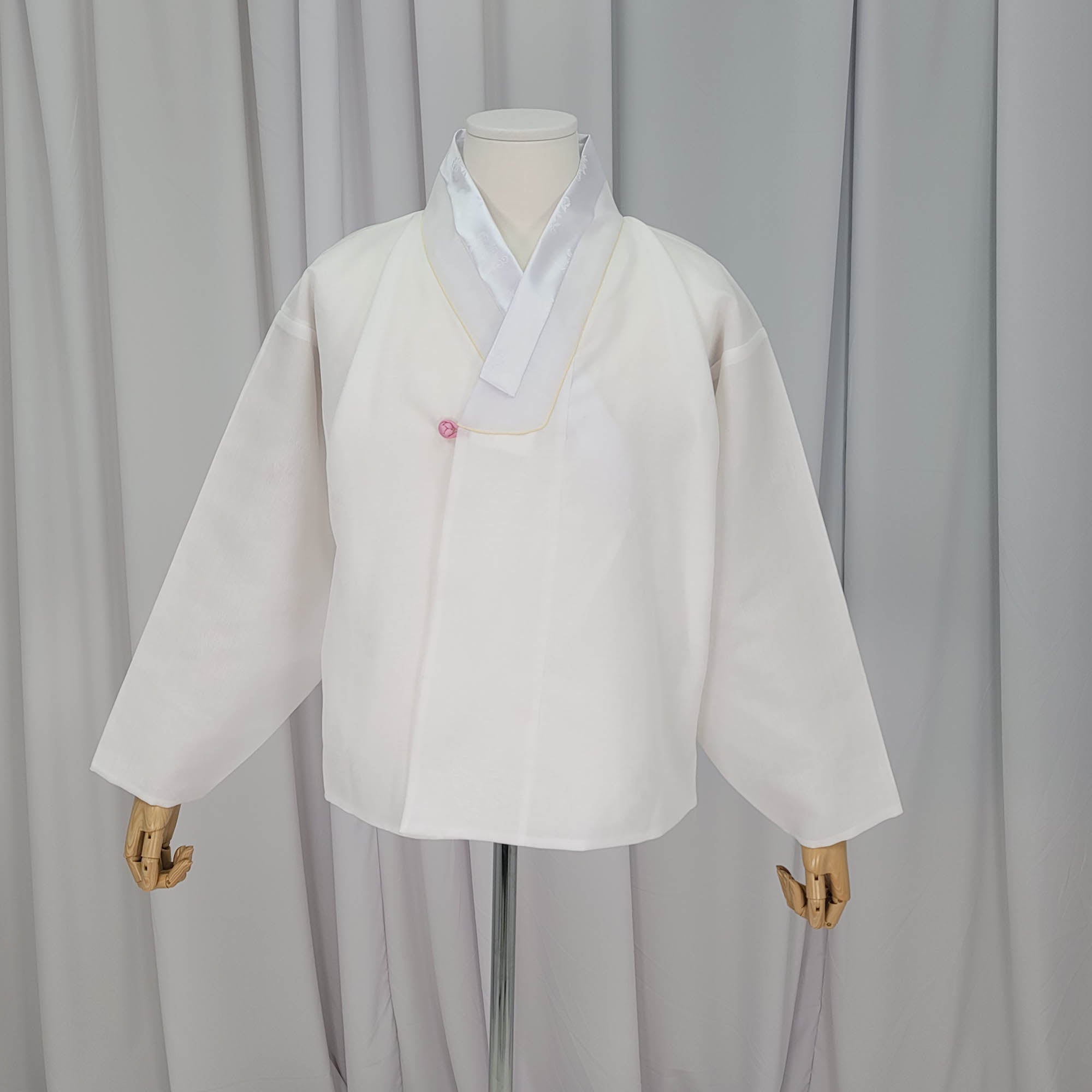 Handmade Modern Hanbok Linen 2024 Shirt For Men | White Half-sleeves Men's Jeogori (SNM0008)