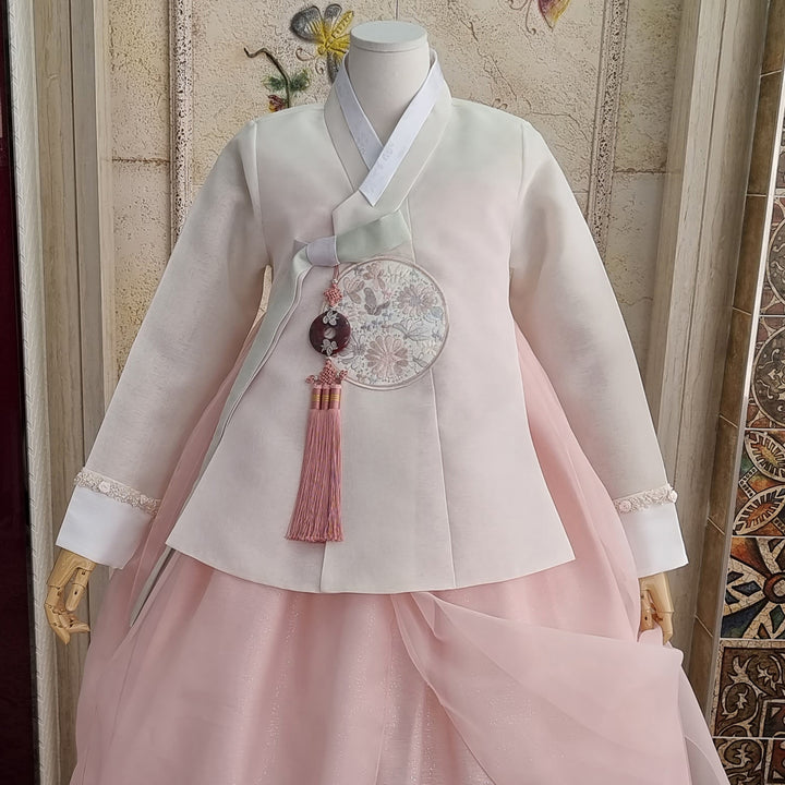 Korean Traditional Woman Personal Custom Hanbok Wedding Party Ceremony Lovely Pink Hanbok Skirt Mom Grandmom Hanbok OSW136