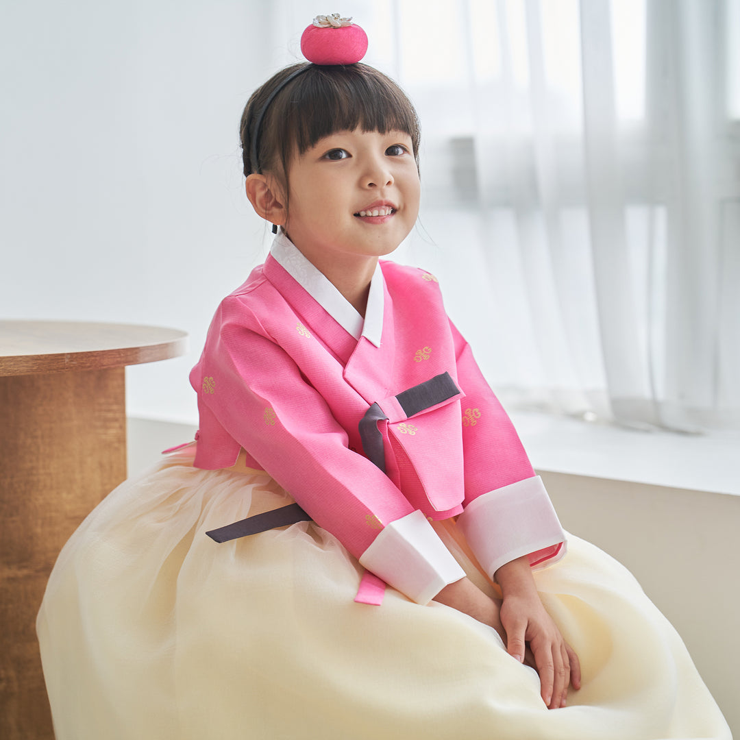 Hanbok Girl Baby Korea Traditional Clothing Set First Birthday Celebration Party 100th Birth Celebration 1-10 years Pink Yellow