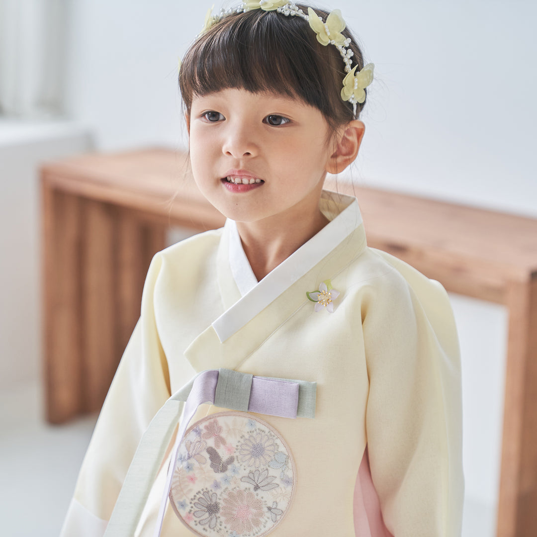 Hanbok Girl Baby Korea Traditional Clothing Set First Birthday Celebration Party 100th Birth Celebration 1-10 years Light Pink Yellow