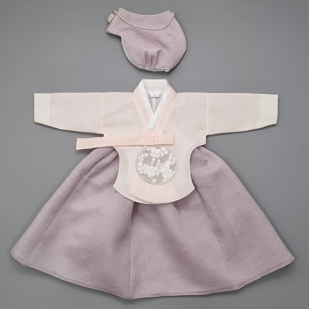 Hanbok Girl Baby Korea Traditional Clothing Set First Birthday Celebration Party 100th Birth Celebration 1–15 years Violet HG159