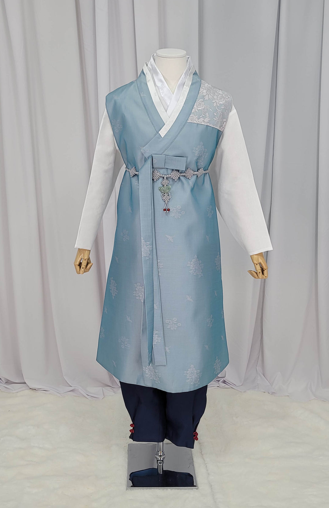 Korean Traditional Man Male Personal Custom Hanbok&nbsp; Light Blue Dad Son Couple Wedding Party Ceremony OSM150