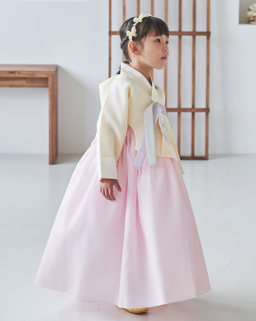 Hanbok Girl Baby Korea Traditional Clothing Set First Birthday Celebration Party 100th Birth Celebration 1-10 years Light Pink Yellow