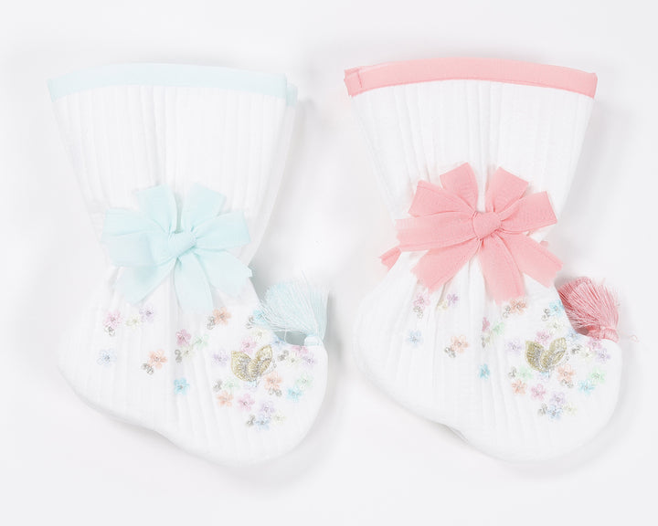 Korean Traditional Boy Girl Baby Hanbok Socks Beoseon 버선 Flower Embroidery Pastel Color Dol 1 Year SOC014