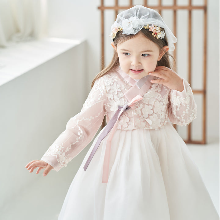 Hanbok Dress Girl Baby Korea Traditional Clothing Set First Birthday Celebration Party Celebration 1–10 Years Fancy Lace Dress OS105