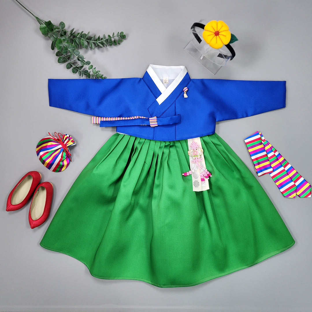 Hanbok Girl Baby Korea Traditional Clothing Set First Birthday Celebration Party Celebration 1–8 Vivid Color OSG328