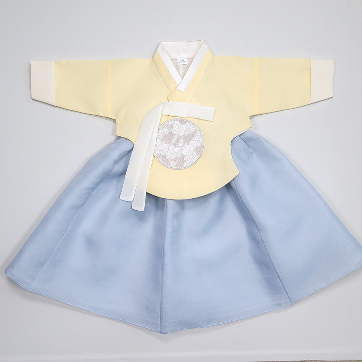 Hanbok Girl Baby Korea Traditional Clothing Set First Birthday Celebration Party 100th Birth Celebration 1–15 years Yellow HG351