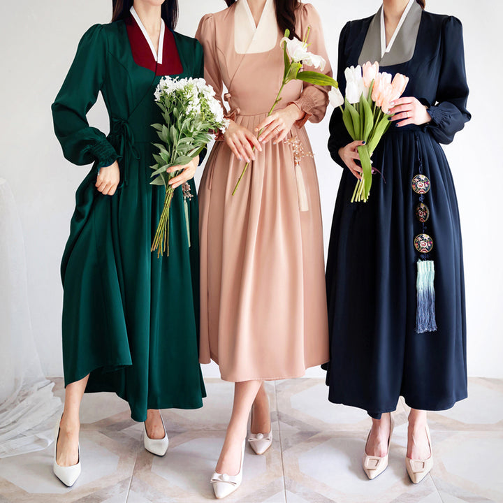 Woman Korean Modern Hanbok Lovely Dress Fancy Casual Daily Clothing Fusion Hanbok Party CHD411