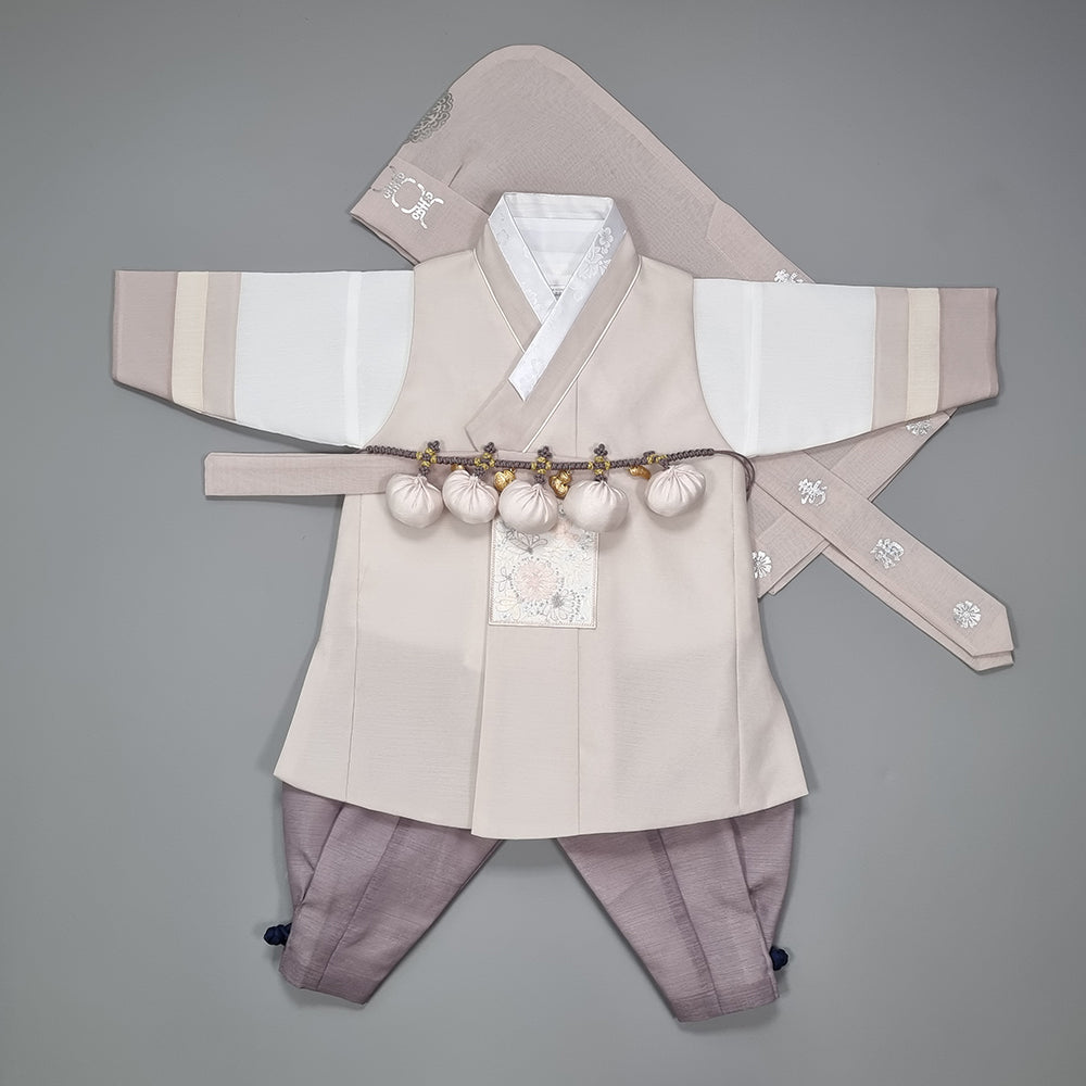 Hanbok Boy Girl Baby Korea Traditional Clothing Set First Birthday Celebration Party 100th Birth Celebration 1–15 years Beige HGB206