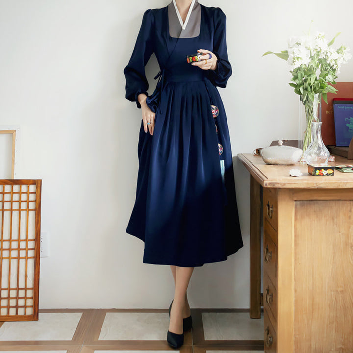 Woman Korean Modern Hanbok Lovely Dress Fancy Casual Daily Clothing Fusion Hanbok Party CHD411