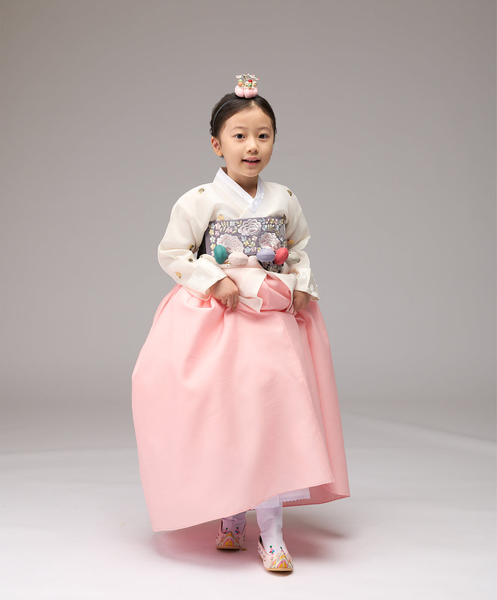 Hanbok Girl Baby Korea Traditional Clothing Set First Birthday Celebration Party Celebration 1–10 years Peach Pink GGH102