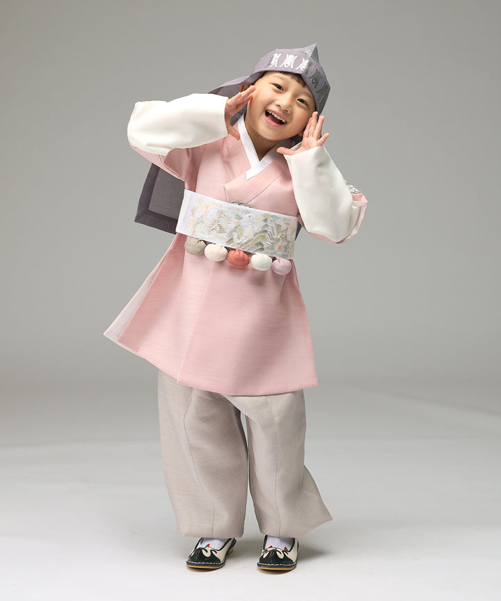 Korean Traditional Boy Baby Hanbok Dol Baikil Party Celebration 100th-10 Years&nbsp; Light Pink DDB108