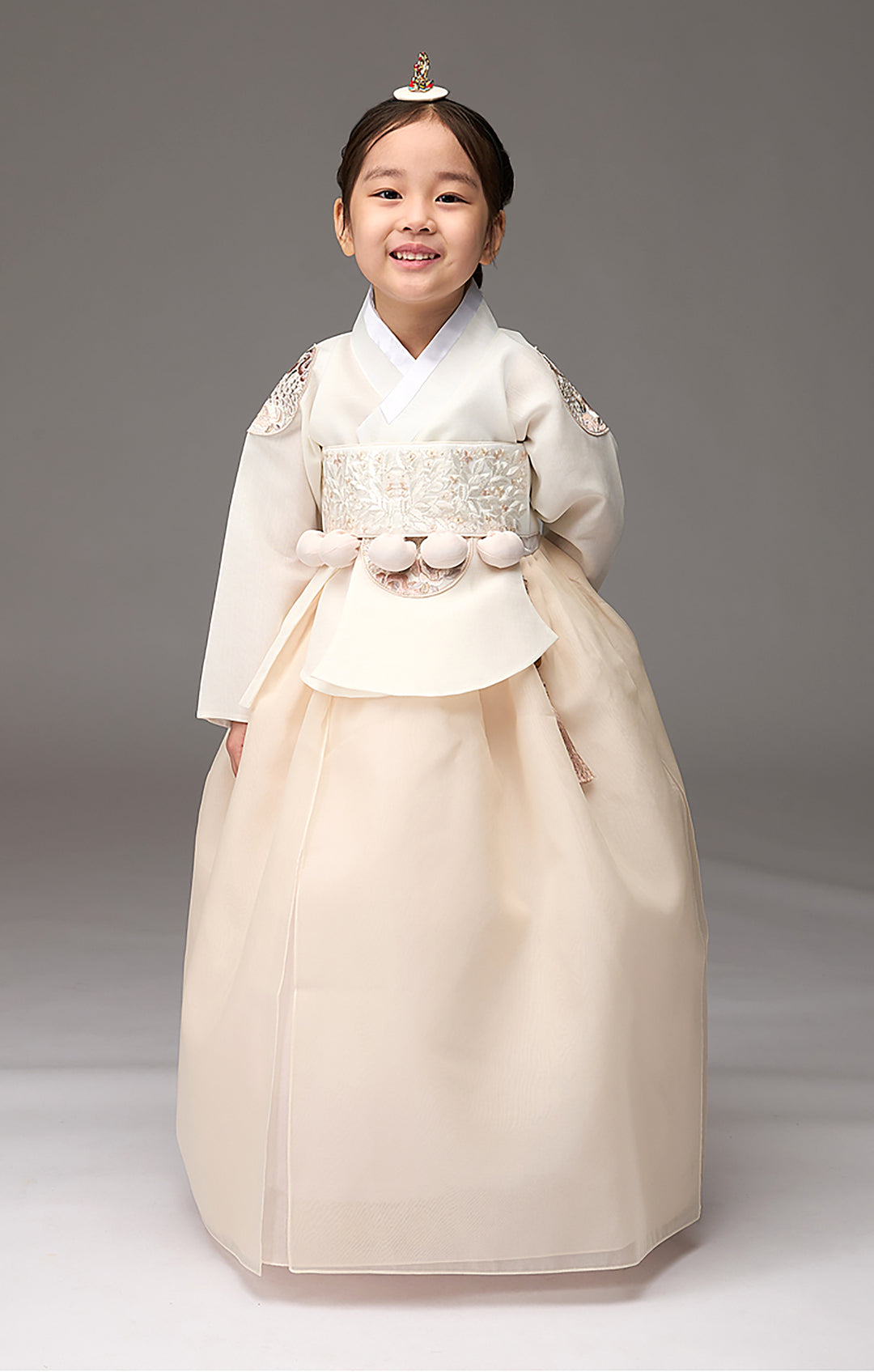 Hanbok Girl Baby Korea Traditional Clothing Set First Birthday Celebration Party Celebration 1–8 years Ivory Beige DGH102