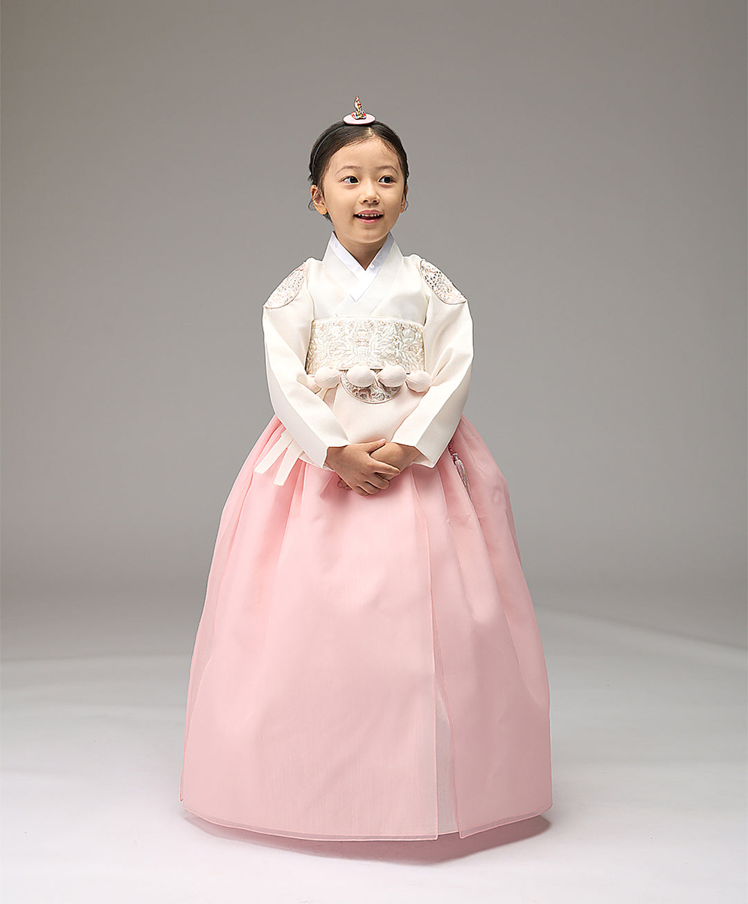 Hanbok Girl Baby Korea Traditional Clothing Set First Birthday Celebration Party Celebration 1–8 years Ivory Peach DGH104