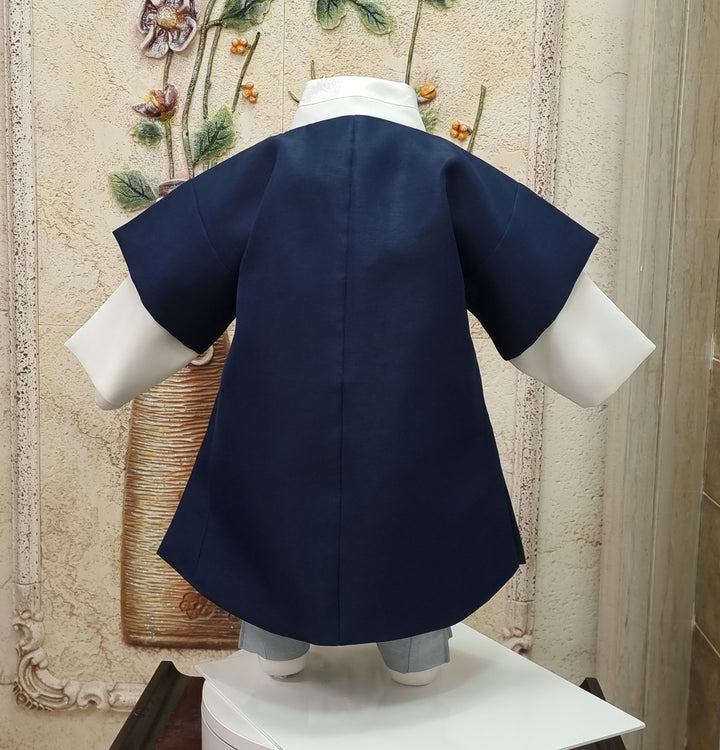 Korean Traditional Boy Baby Hanbok Dol Baikil Party Celebration 100th-10 Ages Navy HGB116