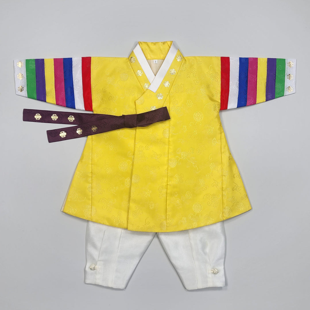 Korean Traditional Boy Baby Hanbok Dol Party Celebration 1 Ages Yellow GBH105