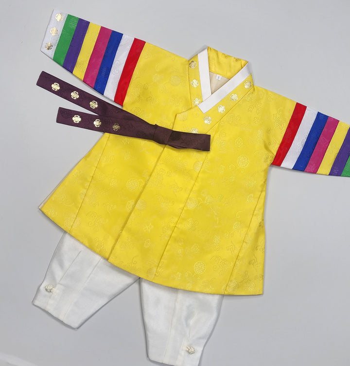 Korean Traditional Boy Baby Hanbok Dol Party Celebration 1 Ages Yellow GBH105