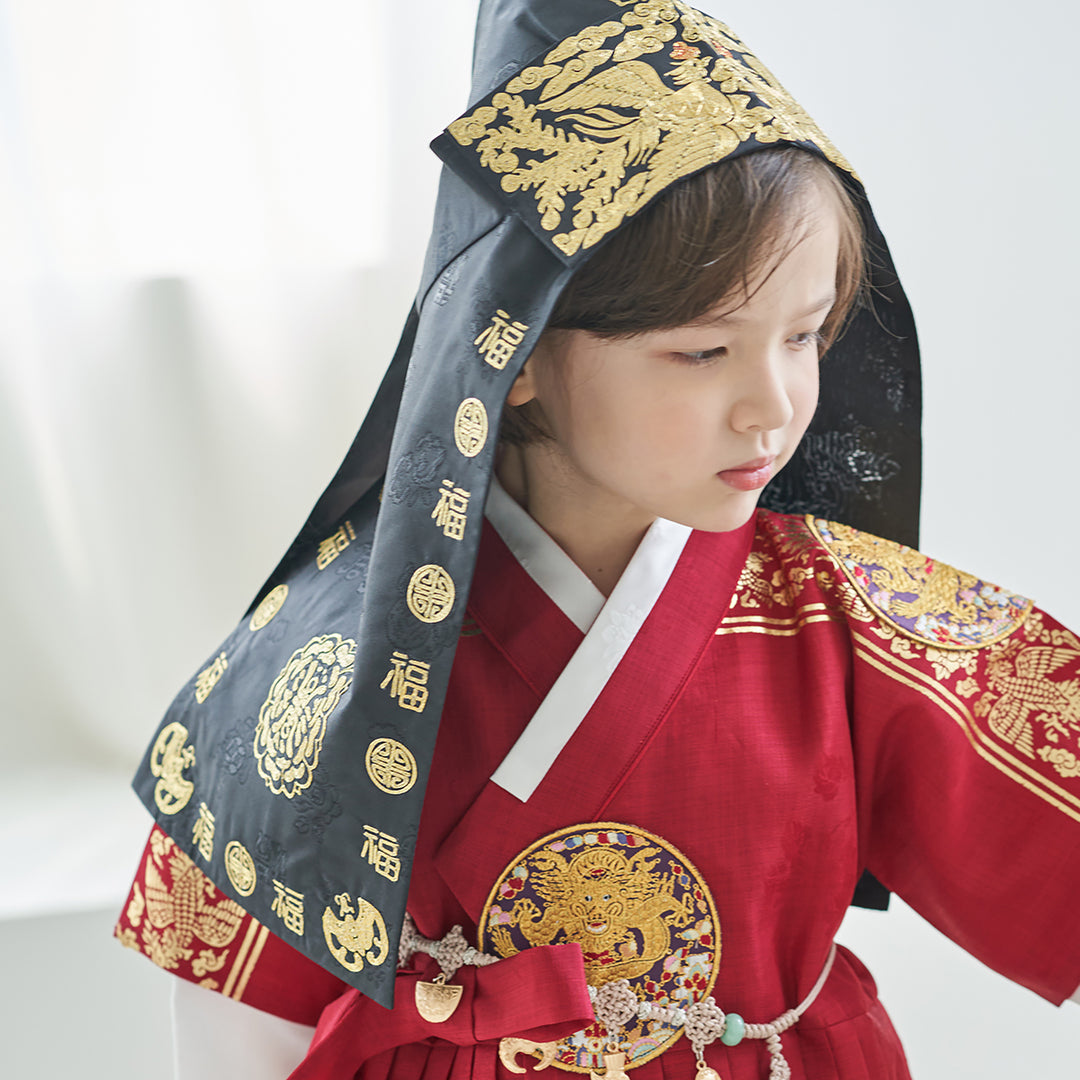 Korean Traditional Boy Baby Hanbok Embroidery&nbsp; Hat BOKGUN 복건 1-2 Ages Dol 1st Birthday DSH108