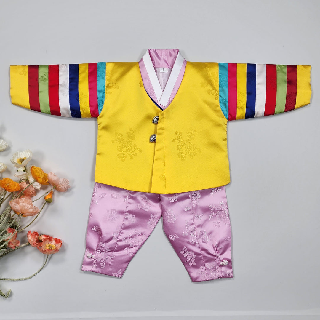 Korean Traditional Boy Baby Hanbok Dol Party Celebration 1 Ages Yellow GBH110