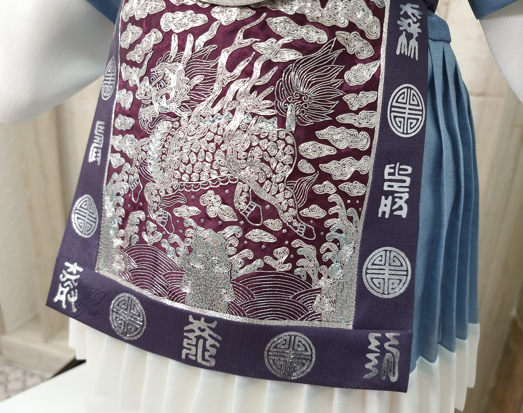 Korean Traditional Boy Baby Hanbok Dol Baikil Party Celebration 100th-10 Ages King Design Sky Blue GHB118