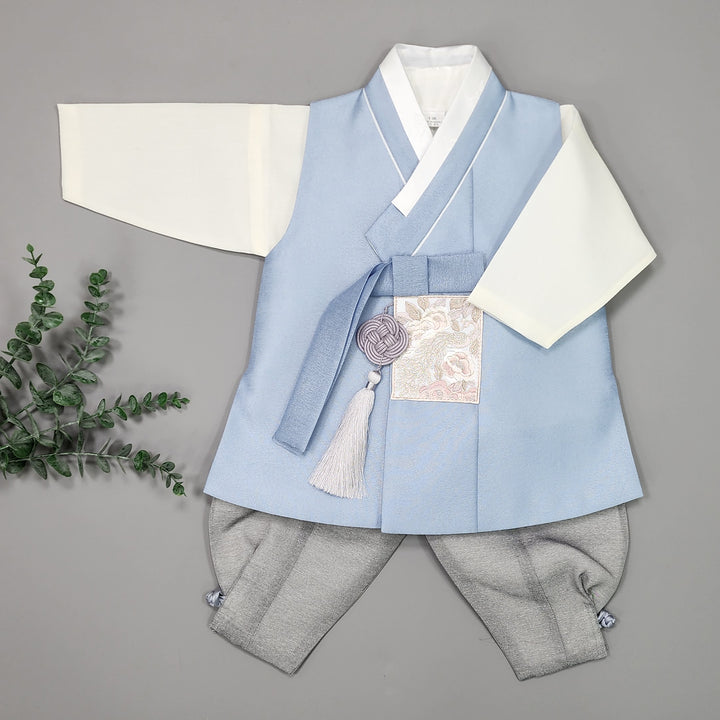 Korean Traditional Boy Baby Hanbok Dol Baikil Party Celebration 100th-15 Ages Blue JYB102