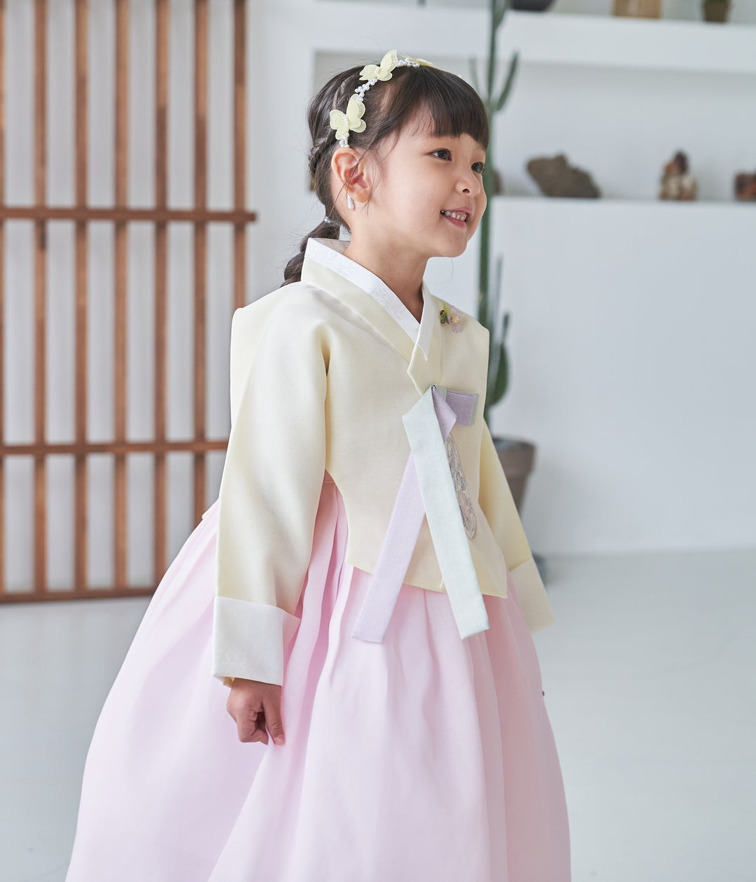 Hanbok Girl Baby Korea Traditional Clothing Set First Birthday Celebration Party 100th Birth Celebration 1-10 years Light Pink Yellow