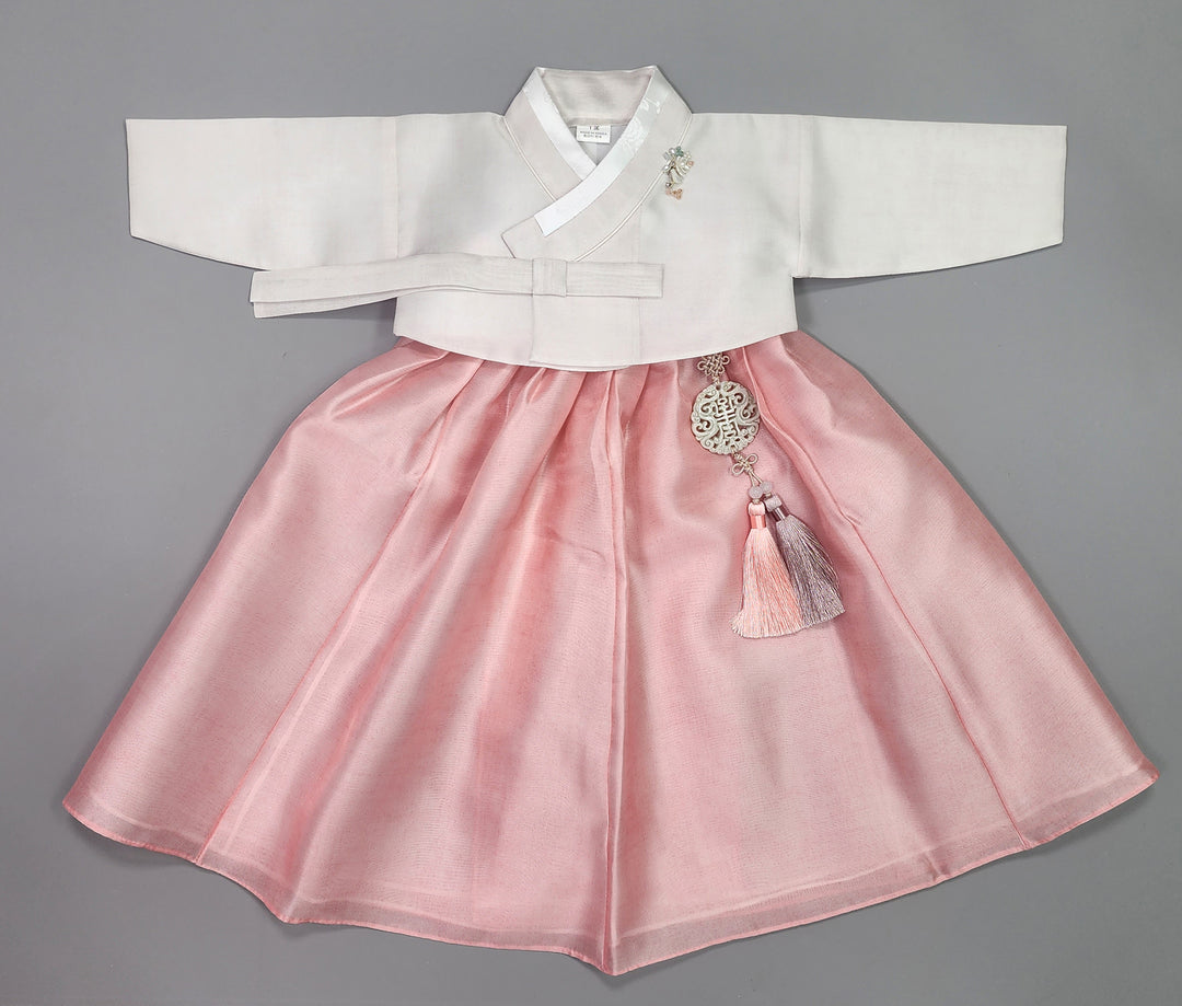 Hanbok Girl Baby Korea Traditional Clothing Set First Birthday Celebration Party 100th Birth Celebration 1–15 years Ivory Pink