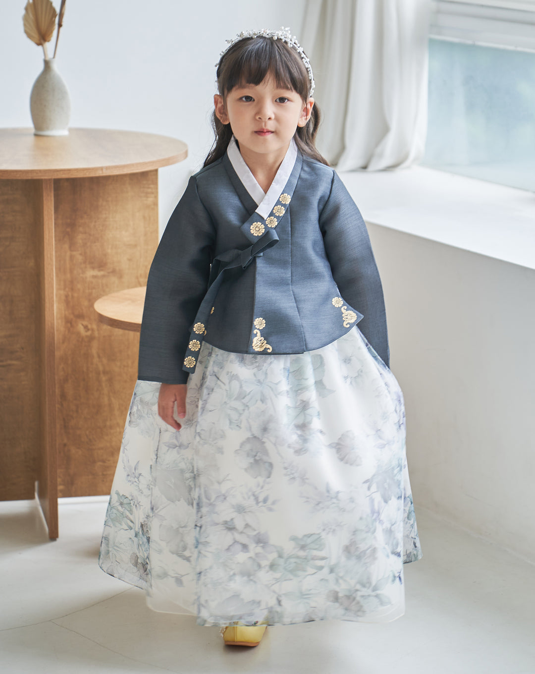 Hanbok Girl Baby Korea Traditional Clothing Set First Birthday Celebration Party Celebration 1-8 years Green Flower