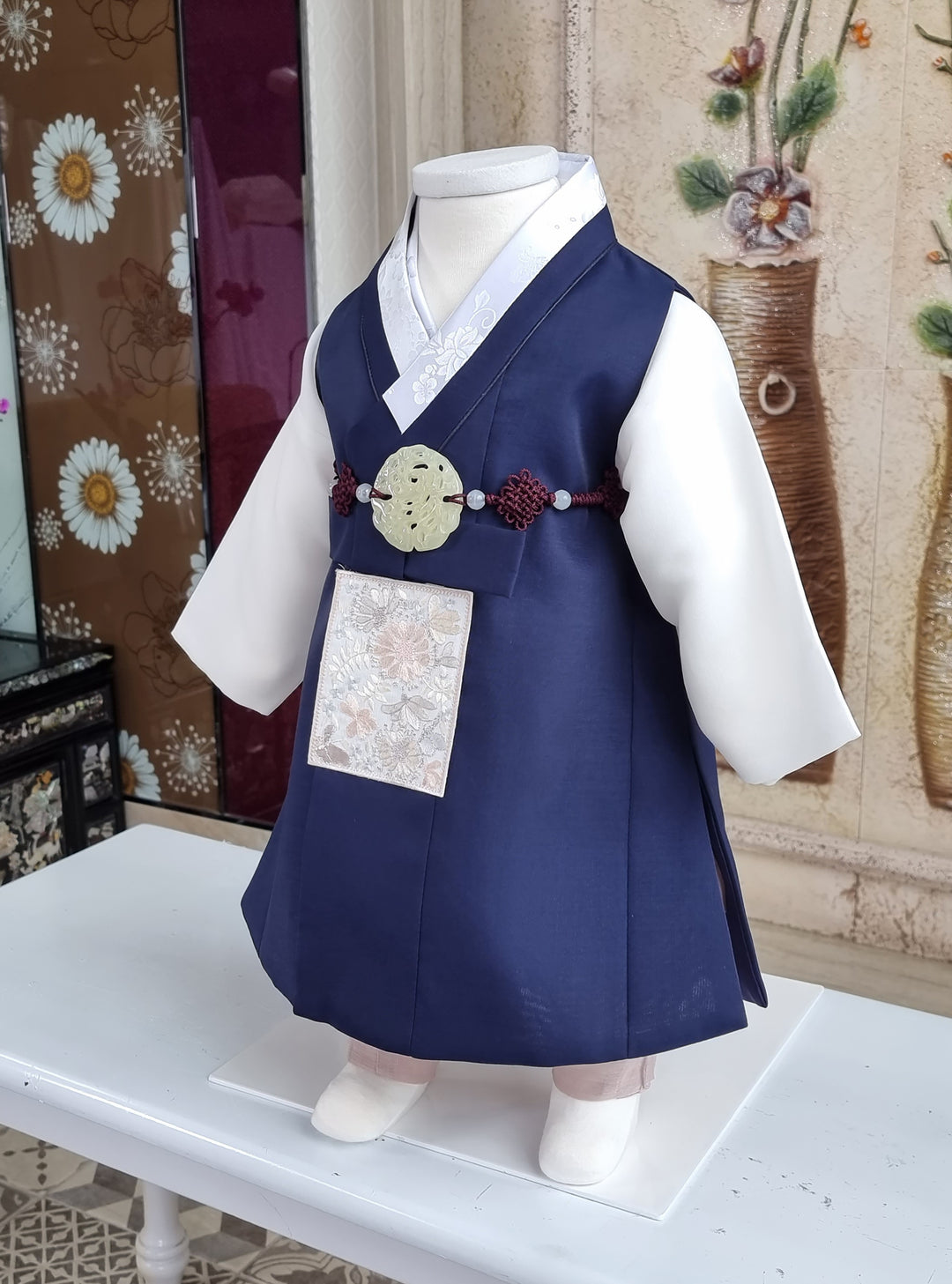 Hanbok Boy Baby Korea Traditional Clothing Set First Birthday Celebration Party 100th Birth Celebration 1–15 years Baby Navy HGB103