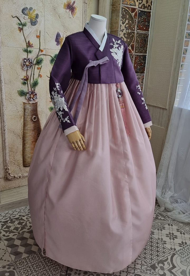 Korean Traditional Woman Personal Custom Hanbok Wedding Party Ceremony Purple Pink Hanbok Skirt Mom Grandmom Hanbok OSW139