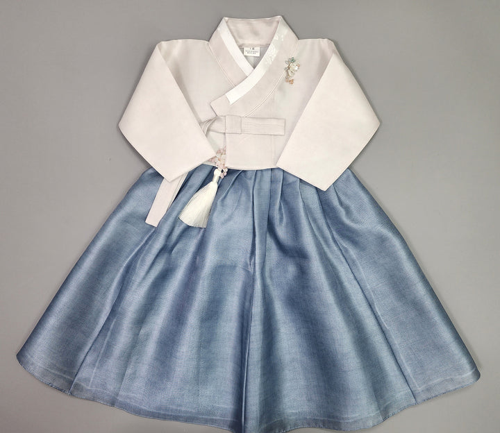 Hanbok Girl Baby Korea Traditional Clothing Set First Birthday Celebration Party 100th Birth Celebration 1–15 years Ivory Blue