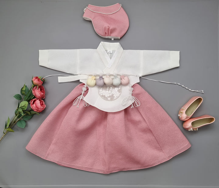 Hanbok Girl Baby Korea Traditional Clothing Set First Birthday Celebration Party 100th Birth Celebration 1–15 years Pink HG162