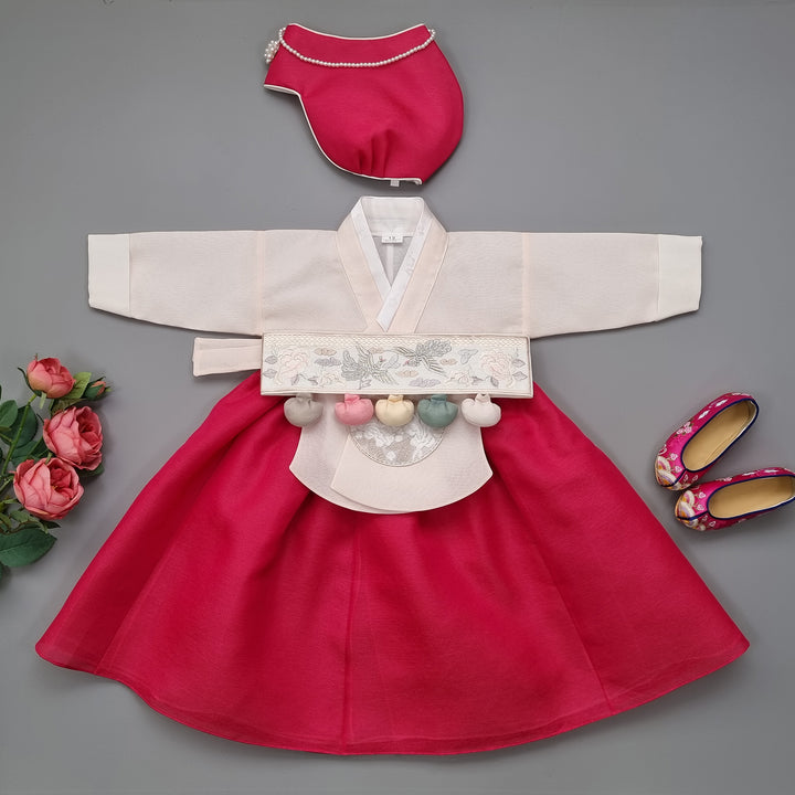 Hanbok Girl Baby Korea Traditional Clothing Set First Birthday Celebration Party 100th Birth Celebration 1–15 years Red HG160