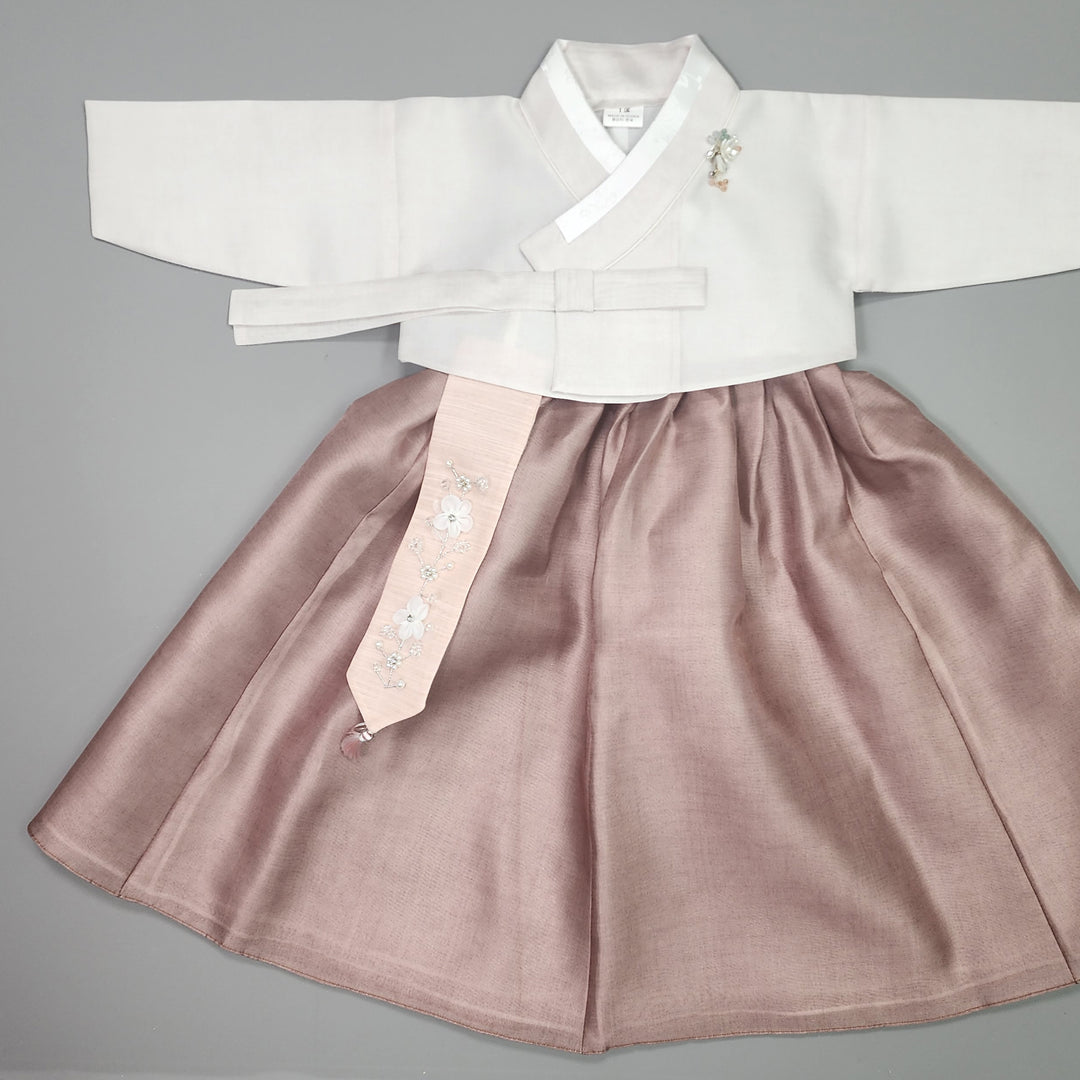 Hanbok Girl Baby Korea Traditional Clothing Set First Birthday Celebration Party 100th Birth Celebration 1–15 years Ivory Brown