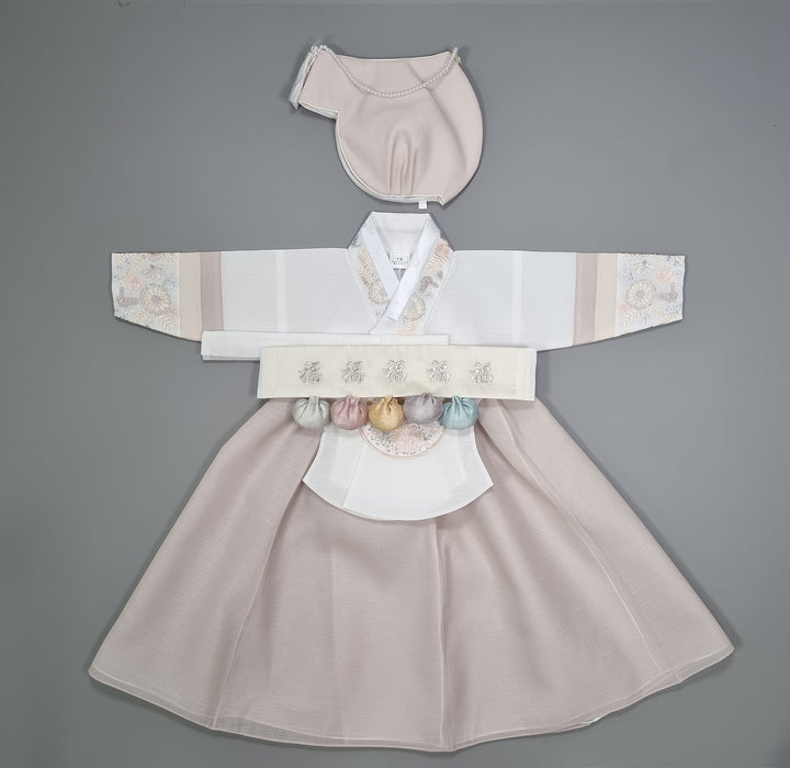 Hanbok Boy Girl Baby Korea Traditional Clothing Set First Birthday Celebration Party 100th Birth Celebration 1–15 years Beige HGB206