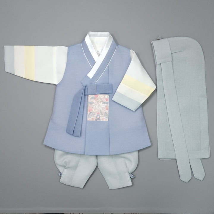 Korean Traditional Boy Baby Hanbok Dol Baikil Party Celebration 100th-15 Ages Blue JYB105