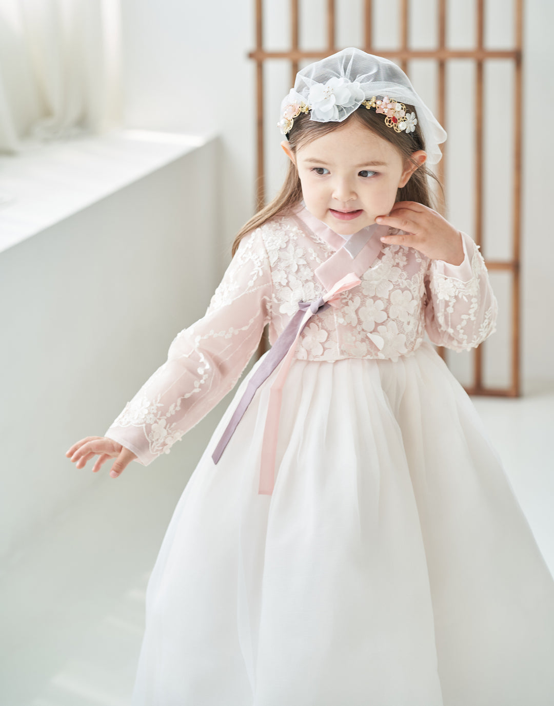 Hanbok Dress Girl Baby Korea Traditional Clothing Set First Birthday Celebration Party Celebration 1–10 Years Fancy Lace Dress OS105